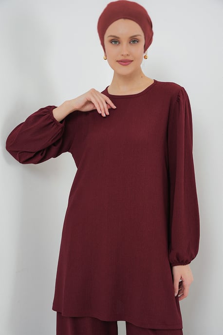 Gelaagde Lange Mouwen Tuniek en Wijd Been Broek Set - Image 3