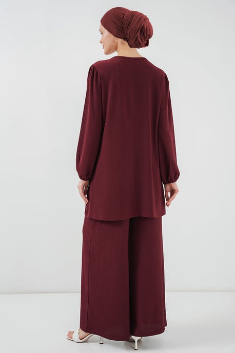 Gelaagde Lange Mouwen Tuniek en Wijd Been Broek Set - Image 4