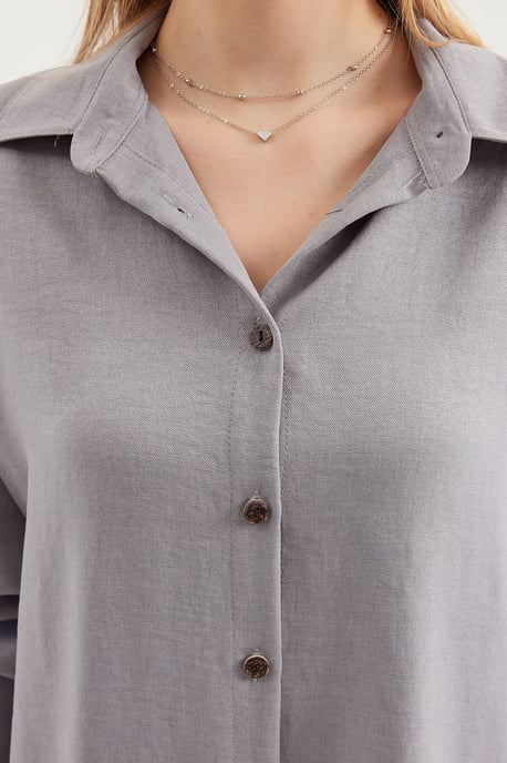 Linnenmix Lange Mouwen Shirt en Broek Set - Image 5