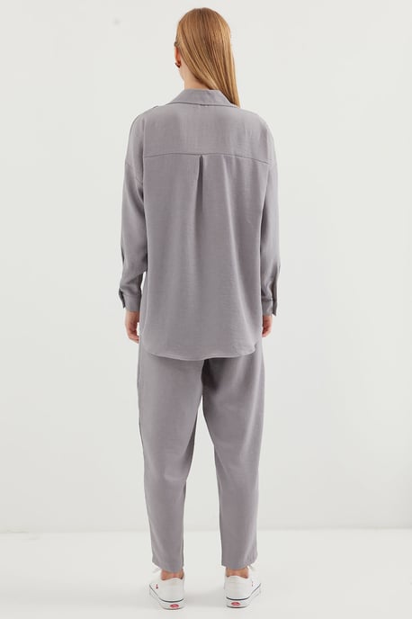 Linnenmix Lange Mouwen Shirt en Broek Set - Image 6