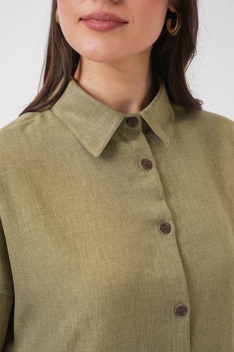 Linnenmix Lange Mouwen Shirt en Broek Set - Image 6