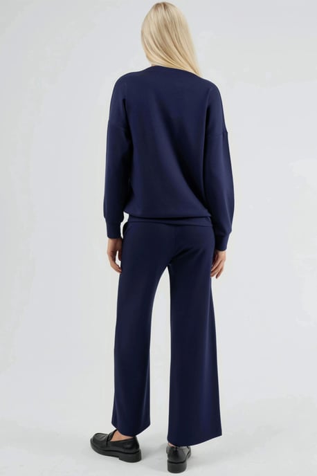 Modal Touch Ronde Hals Sweatshirt & Wijd Pantalon Twee-Delige Set - Image 3