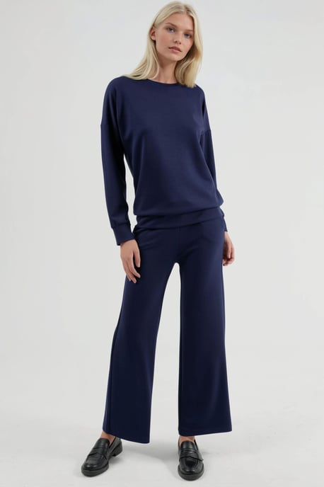 Modal Touch Ronde Hals Sweatshirt & Wijd Pantalon Twee-Delige Set - Image 6
