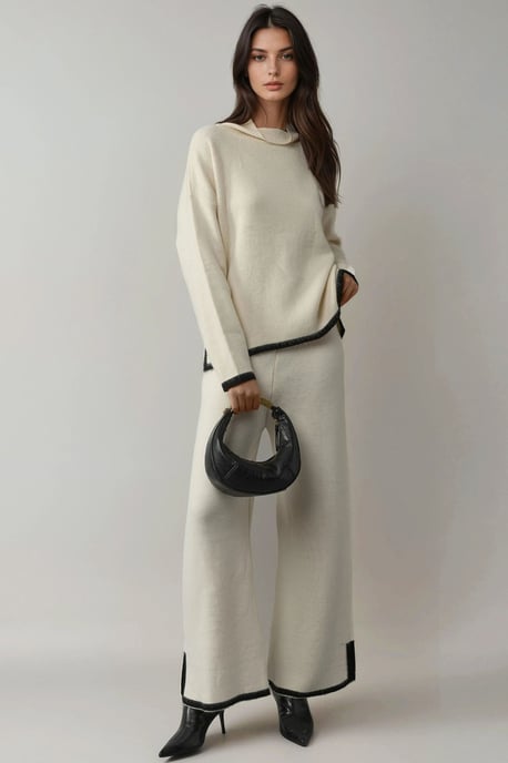 Zachtharige Overmaattrui en Broek Gebreid Co-ord Set - Image 1