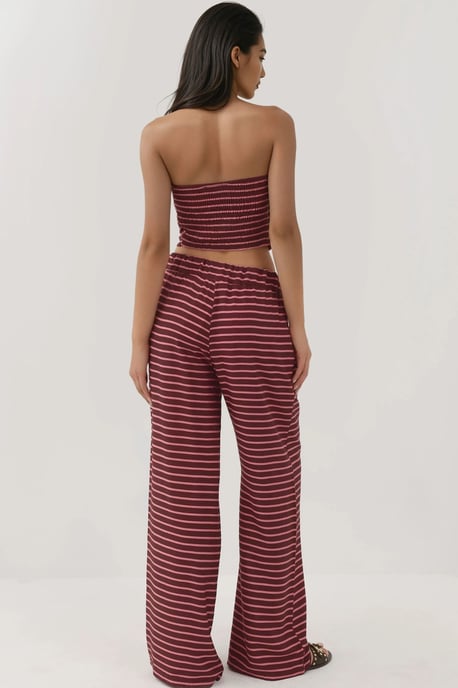 Gestreepte Strapless Top & Broek Twee-delige Set - Image 5