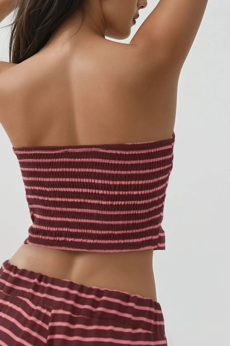 Gestreepte Strapless Top & Broek Twee-delige Set - Image 6