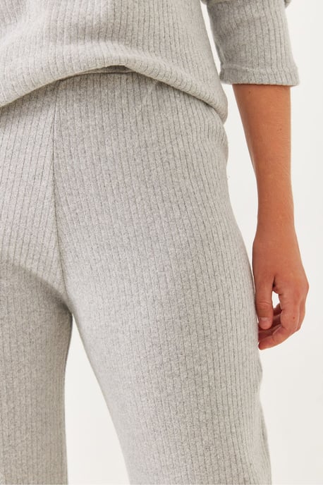 Geribbelde Textuur Crew Neck Trui en Broek Set - Image 3