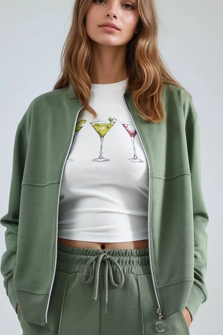 Modal Touch Gevoerd Sweatshirt & Geribbelde Broek Set - Image 2
