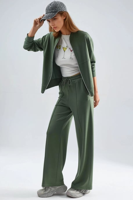 Modal Touch Gevoerd Sweatshirt & Geribbelde Broek Set - Image 4