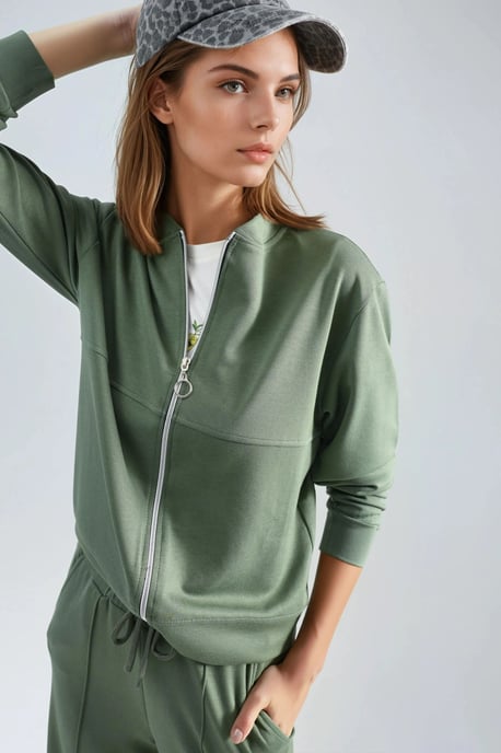 Modal Touch Gevoerd Sweatshirt & Geribbelde Broek Set - Image 6