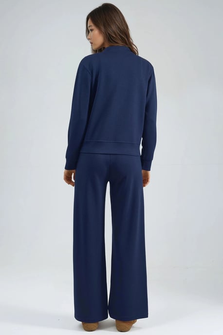 Modal Touch Sweatshirt met Rits & Geribbelde Broek Set - Image 3