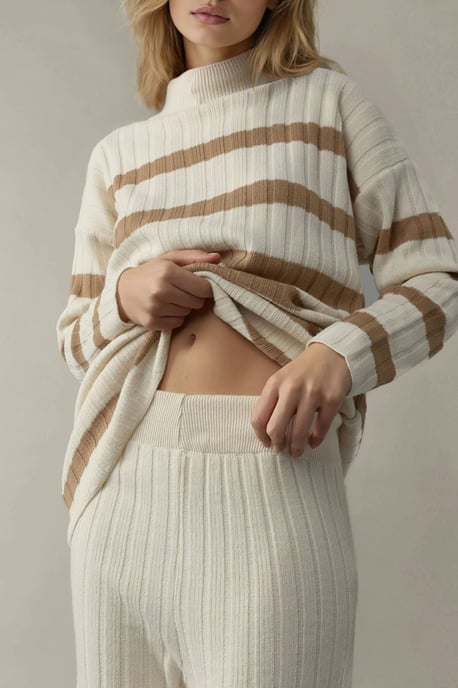 Gestreepte Trui & Broek Breigoed Co-ord Set - Image 3