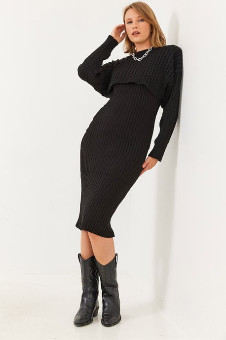 Ribbelgebreid Co-Ord Set met Ronde Hals - Image 1