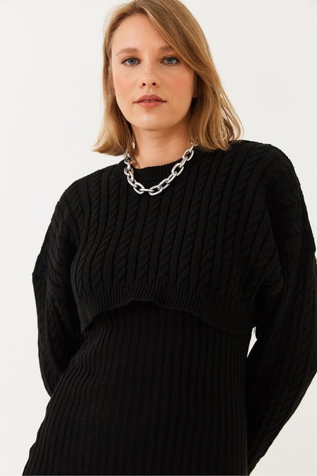 Ribbelgebreid Co-Ord Set met Ronde Hals - Image 3