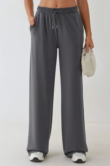 Modal Touch Basis Sweatshirt & Wijde Pantalons Twee-Piece Coördinatieset - Image 4