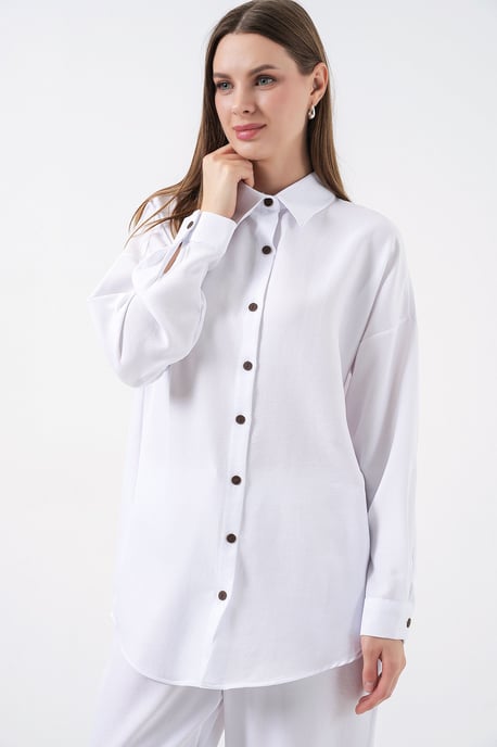 Linnenmix Lange Mouwen shirt en Broek Set - Image 2