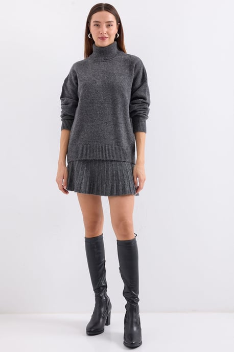 Gestructureerde Oversized Coltrui Tricot Co-Ord Set - Image 2