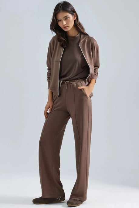 Modal Touch Zipbehorde Hoodie & Ribgebreide Broek Set - Image 3