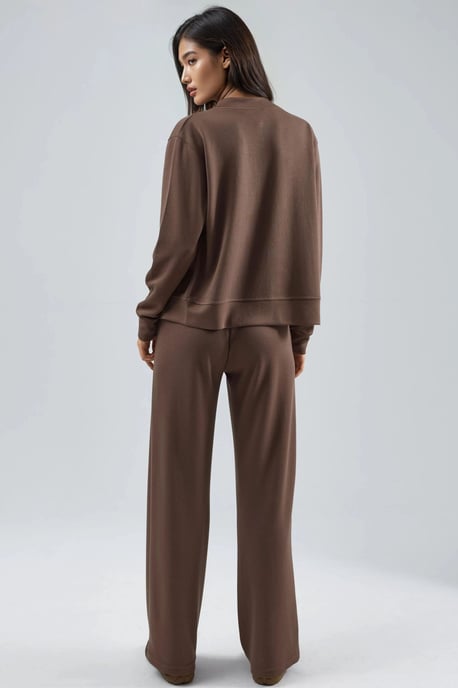Modal Touch Zipbehorde Hoodie & Ribgebreide Broek Set - Image 4