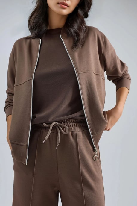 Modal Touch Zipbehorde Hoodie & Ribgebreide Broek Set - Image 6