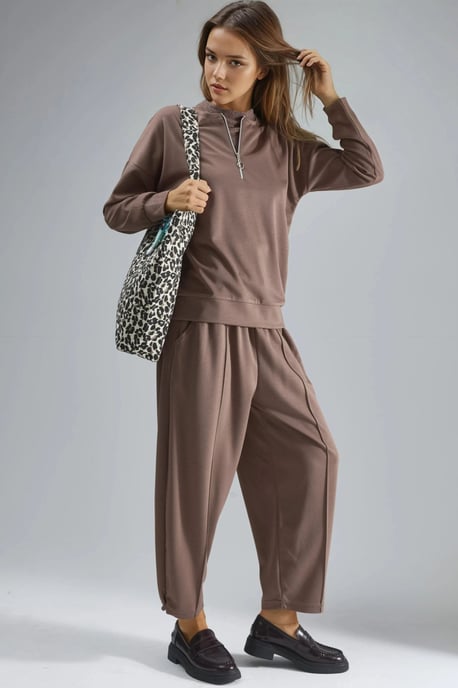 Modal Touch Rits Kraag Two-Piece Set - Image 2