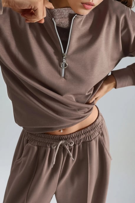 Modal Touch Rits Kraag Two-Piece Set - Image 4