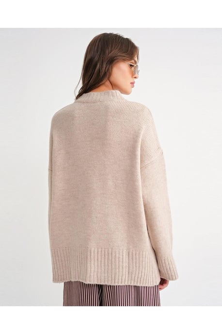 Oversized Geribbelde Trui met Ronde Hals - Image 5