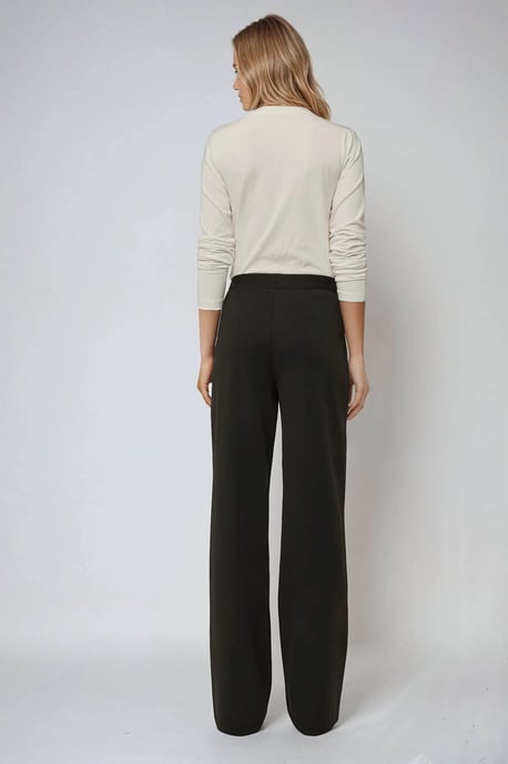 Hoge Taille Wijde Pantalon met Knopen Detail - Image 4