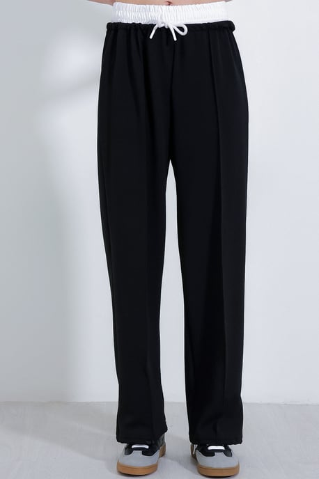 Textuur Geweven Cropped Wijde Joggingbroek - Image 2
