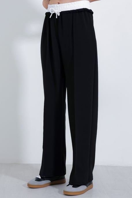 Textuur Geweven Cropped Wijde Joggingbroek - Image 3