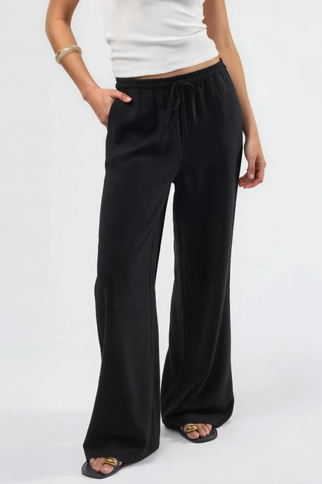 Viskose-Linnen Gecombineerde Wijde Pantalon - Image 1
