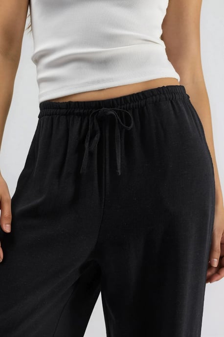 Viskose-Linnen Gecombineerde Wijde Pantalon - Image 5