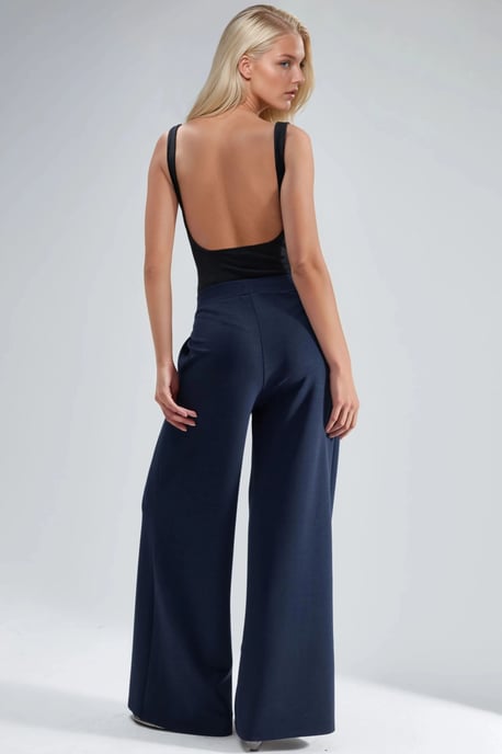 Elastische Taille Plissé Palazzo Broek - Image 3