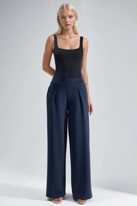 Elastische Taille Plissé Palazzo Broek - Image 5