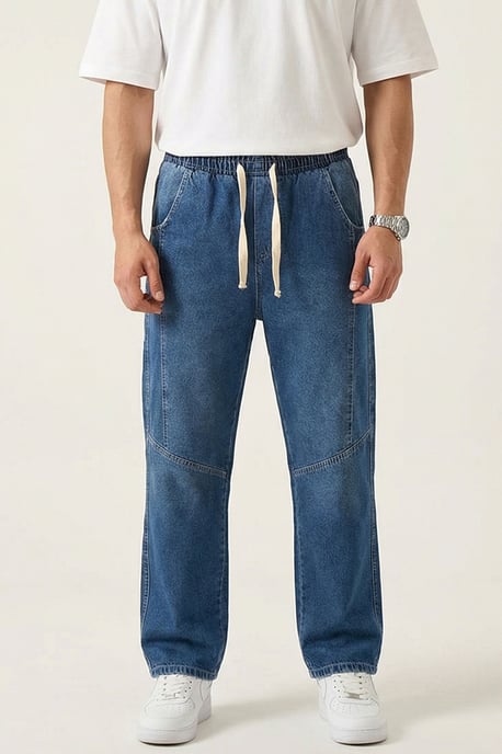 Baggy Denim Broek met Koord Taille - Image 2