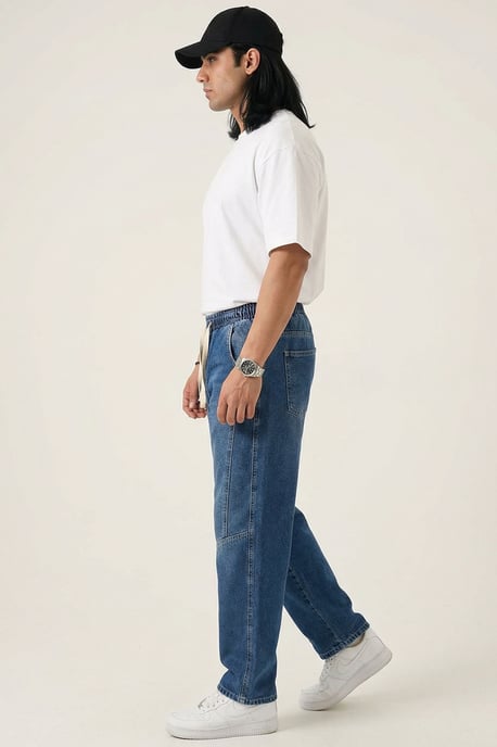 Baggy Denim Broek met Koord Taille - Image 4