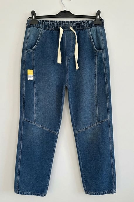 Baggy Denim Broek met Koord Taille - Image 6