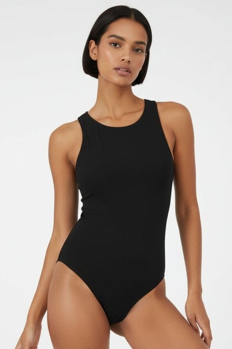 Strak Passend Mouwloos Shirtbodysuit met Drukknoopsluiting - Image 1