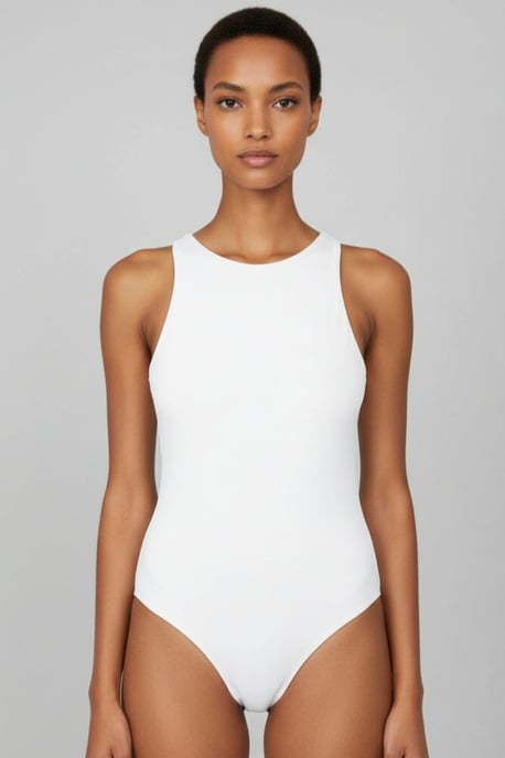 Aansluitend Mouwloos T-shirt Bodysuit met Drukknoopsluiting - Image 1