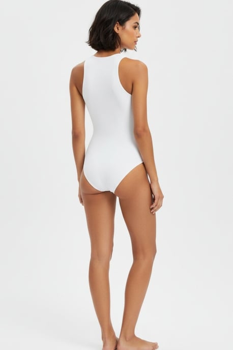Aansluitend Mouwloos T-shirt Bodysuit met Drukknoopsluiting - Image 3