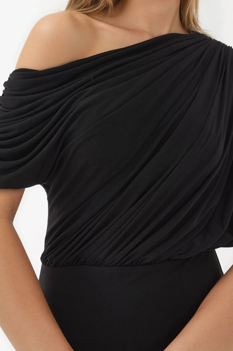 Geweven Midi Wikkeljurk met Asymmetrische Kraag en Splitsdetails - Image 4