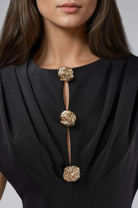 Slim Fit Midi-jurk met Accessoire Detail - Image 5