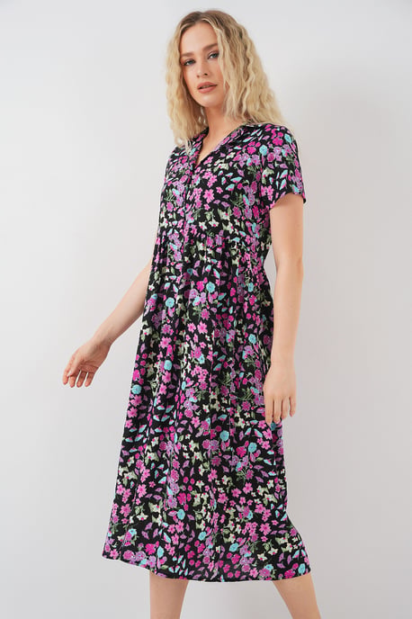 Bloemen Midi-jurk met Heupdraagkraag - Image 4