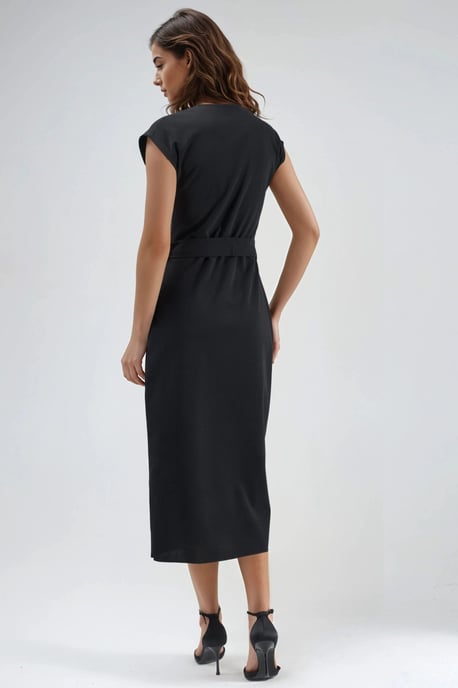 Gestructureerde Midi Jurk met V-hals - Image 3