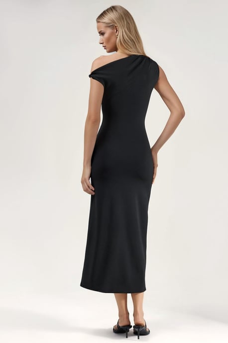 Asymmetrische Kraag Bodycon Midi Jurk - Image 2