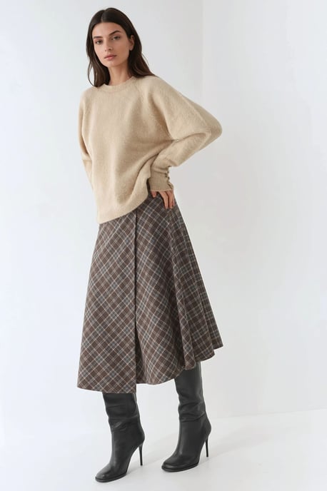 Geruite Maxi Rok met Knoopsluiting - Image 4