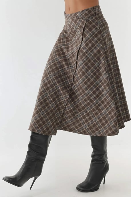 Geruite Maxi Rok met Knoopsluiting - Image 5