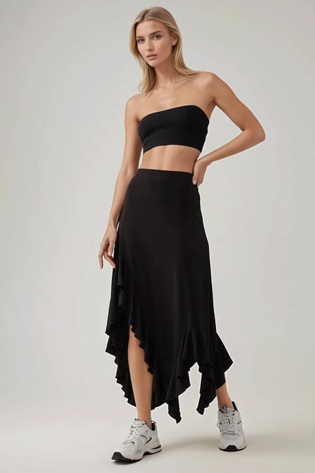 Maxi Rimpel Drapé Rok - Image 5