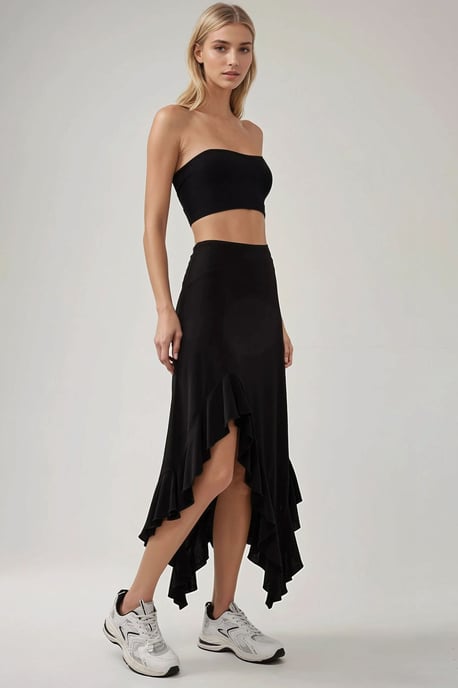 Maxi Rimpel Drapé Rok - Image 6