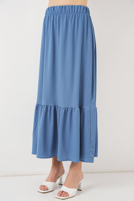 Gestructureerde Maxi Breirok met Elastische Taille - Image 2
